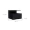 Homeroots 12" Black Wood One Drawer Floating Nightstand 543685 - alternate 4