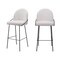 Homeroots Set of Two 30" Ivory And Black Shearling And Steel Bar Height Bar Chairs 555690 - alternate 3