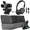 Delton Work Anywhere 32Y USB Headset, 1080p Webcam, Ergonomic USB Keyboard & Mouse Bundle, Black 10Y - alternate 1