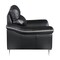 Homeroots 86" Black Leather Sofa With Silver Legs 329495 - alternate 4