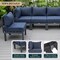 Leisuremod Chelsea 6-Piece Patio Sectional Black Aluminum With  Light Blue Cushions CSBL-6LBU - alternate 5