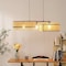 Vidalite Mazal 3-Light Pendant with Woven Wicker Shade, Stiched Velvet Detailing, Adjustable Hanging Height CE1009078 - alternate 6