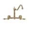 Whitehaus Collection Vintage III Plus Wall Mount Faucet with a  Long Traditional Swivel Spout, and Solid Brass Side Spray WHKWLV3-9402-NT-AB - alternate 4
