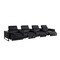 Homeroots 169" Black Top Grain Leather Reclining Metal USB Sofa 720350 - alternate 6