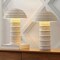 Jonathan Y Cremini 17.5" Modern Minimalist Plaster-Look Ribbed Mushroom Resin Cylinder LED Table Lamp, Cre, 2PK JYL9204A-SET2 - alternate 6