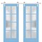 Sartodoors Sturdy Double Barn Door Solid Core Modern Interior VEREGIO7412DB-S-AQU-36 x 80 (2* 18x80)-Silver Rail - alternate 1