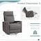 Simple Deluxe Rocking Recliner Chair with Large Footrest, Stain-Resistant Faux Leather Recliner Rocker, Single So 3A88CHAIR6084GRY01 - alternate 6