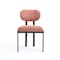 Homeroots Set of Two Salmon and Black Chenille And Metal Partially Open Back Dining Side Chairs, 2PK 694690 - alternate 6