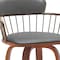 Homeroots 26" Gray And Wood Brown Faux Leather Swivel Low Back Counter Height Bar Chair 534441 - alternate 3