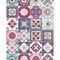 Homeroots 12" X 12" Vintage Turq Blush and Mauve Peel and Stick Removable Tiles 556403 - alternate 4