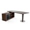 Homeroots 29.5" Leatherette and Veneer Office Desk with a Side Storage Cabinet 284262 - alternate 4
