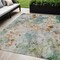 Homeroots 5' X 8' Teal Blue And Green Floral Washable Indoor Outdoor Area Rug 583143 - alternate 1