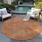 Homeroots 8' Brown Round Washable Indoor Outdoor Area Rug 598850 - alternate 4