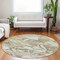 Homeroots 8' Taupe And Ivory Round Abstract Washable Indoor Outdoor Area Rug 609842 - alternate 7