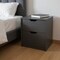 Homeroots 19" Black Wood Two Drawer Nightstand 526148 - alternate 1