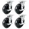 Hyw Products Heavy Duty Caster Set 8in Phenolic Wheels, 4 Swivel with Brake, 4PK 40-80S-A1-PH-TB-4 - alternate 1