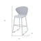 Homeroots Set of Two 26" Gray Heavy Duty Plastic and Metal Low Back Counter Height Bar Chairs, 2PK 555092 - alternate 3