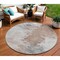 Homeroots 8' Brown Ivory And Gray Round Abstract Washable Indoor Outdoor Area Rug 617409 - alternate 1