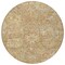 Homeroots 8' Khaki And Brown Round Damask Washable Indoor Outdoor Area Rug 603739 - alternate 4