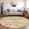 Homeroots 8' Gold And Ivory Round Geometric Washable Indoor Outdoor Area Rug 600452 - alternate 4
