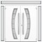 Vdomdoors Metal Double Doors Deux 6500 White Enamel Frosted Glass 2 Sidelights and Top Transom Entry Modern P DEUX6500DEXD-BEM-W14+72+14xH96+16-LH-I - alternate 3