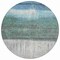 Homeroots 8' Teal Blue And Gray Round Abstract Washable Indoor Outdoor Area Rug 632061 - alternate 6