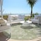 Homeroots 8' Artichoke Green Beige And Ivory Round Medallion Washable Indoor Outdoor Area Rug 589022 - alternate 3