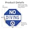 Signmission No Diving, 18 Inch X 18 Inch, Vinyl Decal OC-D-18-130 - alternate 3