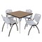 Regency Square Kahlo Breakroom Table W/ 4 M Stack Chairs, 36 in W, 36 in L, Noble Oak TPL3636NOCM47GY - alternate 1