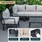 Leisuremod Chelsea 7-Piece Patio Sectional And Coffee Table Set Black Aluminum With Cushions, Beige CSTBL-7BG - alternate 5