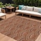 Homeroots 8' X 10' Orange Gold And Ivory Geometric Washable Indoor Outdoor Area Rug 615221 - alternate 1