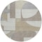 Homeroots 8' Khaki And Silver Round Geometric Washable Indoor Outdoor Area Rug 617922 - alternate 7