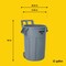 Rubbermaid Commercial BRUTE 32 gal Round Trash Can, Gray, None, Not Applicable 2179403 - alternate 3