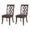 Homeroots Set of Two Brown and Dark Brown Upholstered Microfiber Dining Side Chairs 573373 - alternate 3