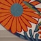 Homeroots 5' Ivory Blue And Orange Round Floral Indoor Outdoor Area Rug 545028 - alternate 5