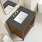 James Martin Vanities Myrrin 30" Single Vanity, Mid-Century Walnut w/ 3 CM Parisien Bleu Silestone Top 485-V30-WLT-3PBL - alternate 5