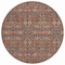 Homeroots 8' Round Red and Dark Blue Round Floral Washable Non Skid Indoor Outdoor Area Rug 564370 - alternate 6