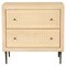 Homeroots 28" Natural Solid Wood Distressed Carved Geometric Two Drawer Nightstand 612087 - alternate 4