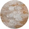 Homeroots 8' Terra Cotta Gray And Silver Round Abstract Washable Indoor Outdoor Area Rug 582184 - alternate 5