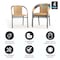 Flash Furniture Lila  Beige Rattan Indoor-Outdoor Restaurant Stack Chair, PK4 4-TLH-037-BGE-GG - alternate 6