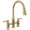 Delta Renaldi Two Handle Pull-Down Bridge Kitchen Faucet Lumicoat Champagne Bronze 2384L-CZ-PR-DST - alternate 1