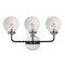Jonathan Y Caleb 22" 3-Light Contemporary Transitional Iron/Glass LED Vanity Light, Chrome/Black JYL9058A - alternate 6