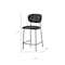 Homeroots Set of Two 26" Black Faux Leather and Metal Counter Height Bar Chairs, 2PK 716226 - alternate 5