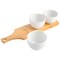 Gibson Gracious Dining 3 Piece White Fine Ceramic Tidbit Bowl Set with Bamboo Serving Tray 134308.04R - alternate 2