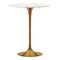 Homeroots 32" White and Gold Rounded Marble and Metal Bar Table 521331 - alternate 1