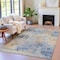 Homeroots 3' X 5' Denim Blue Beige And Charcoal Abstract Washable Indoor Outdoor Area Rug 630873 - alternate 4