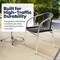 Flash Furniture Round Table Set, 31.5 W, 31.5 L, 27.5 H, Aluminum, Plastic, Rattan, Stainless Steel, Grey TLH-ALUM-32RD-020BKCHR2-GG - alternate 7