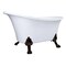Kingston Brass 51" Acrylic Oval Double Slipper Clawfoot Tub, No Faucet Drillings, Glossy White/Oil Rubbed Bronze VTND512824WAC5 - alternate 1