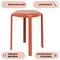 Leisuremod Tresse Stackable Plastic Round Dining Stool with Wicker Seat, Orange TSR13OR - alternate 5