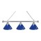 Holland Bar Stool Co Royal Blue 3 Shade Billiard Light, Chrome Fixture BL3CHRoyBl - alternate 1